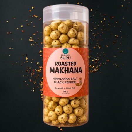 Himalayan Salt and Black Pepper Flavoured Makhana, Roasted with Olive Oil, 90gm
