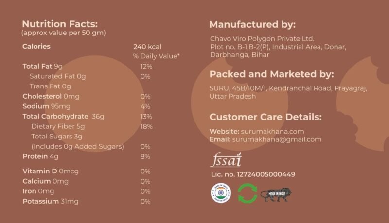 SURU Cookie Pop Makhana Biscuits, Zero Maida, No Added Sugar, High-Fibre,– 100g Pack