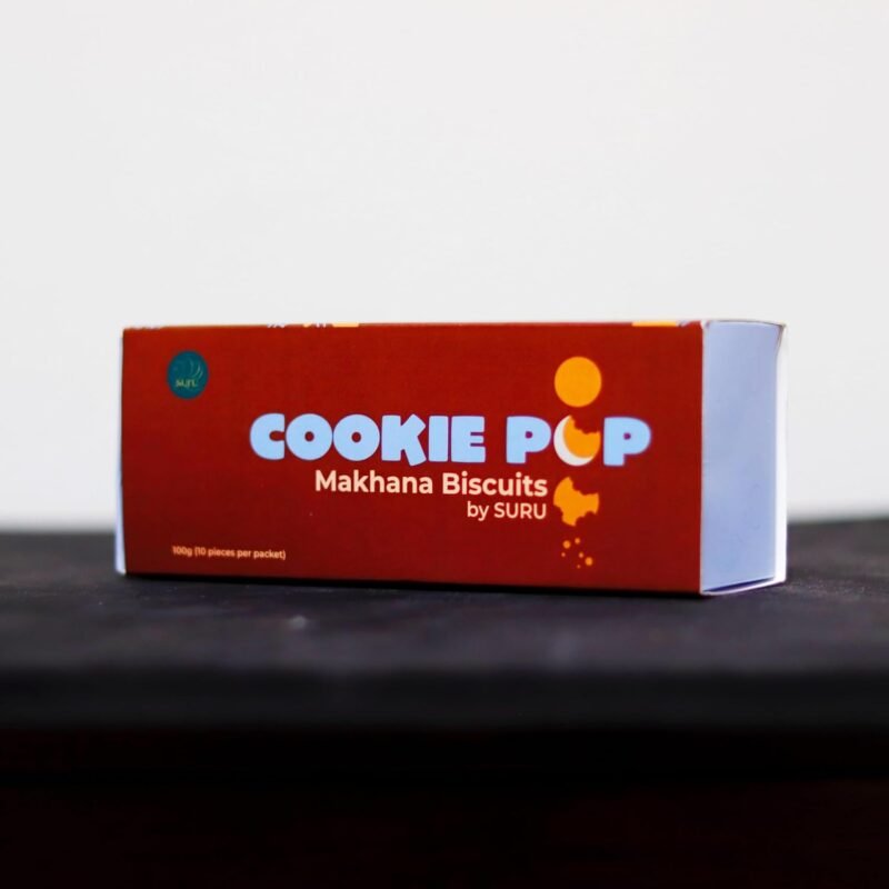 SURU Cookie Pop Makhana Biscuits, Zero Maida, No Added Sugar, High-Fibre,– 100g Pack